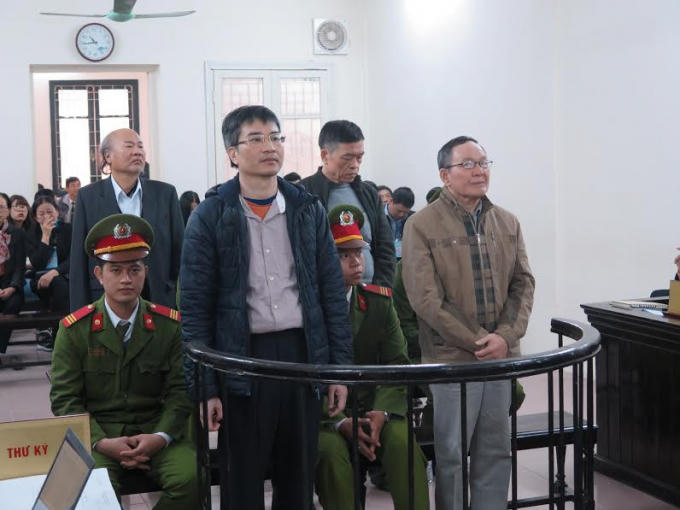 Các bị cáo tại phiên tòa.