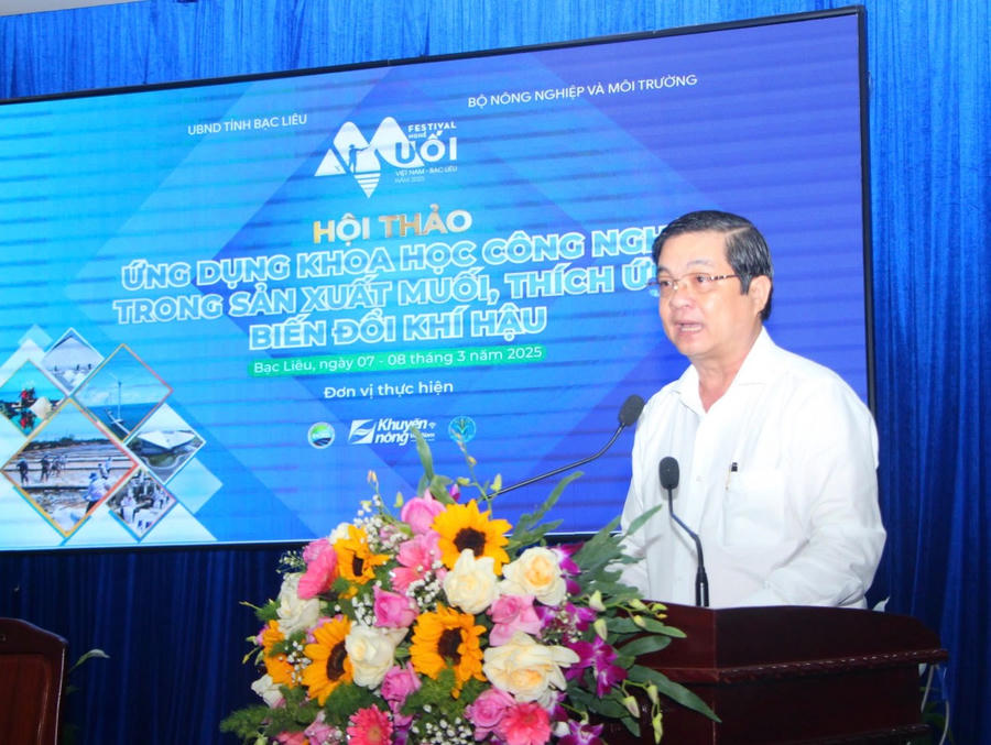 Ông Huỳnh Chí Nguyện - Phó Chủ tịch UBND tỉnh Bạc Liêu, phát biểu chào mừng Hội thảo.