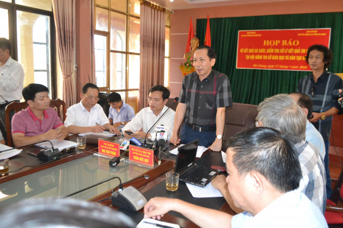 Họp báo tại trụ sở Sở Thông tin và Truyền thông Hà Giang. (ảnh: Giào Họ).