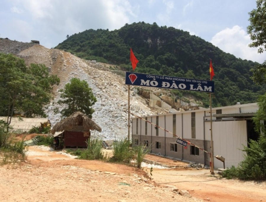 Mỏ đá của Công ty Cổ phần khoáng sản Yên Bái VPG.