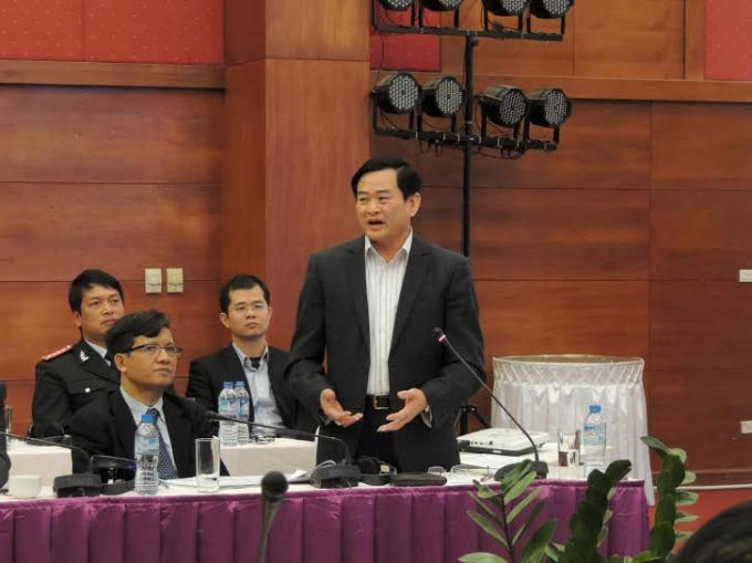 Ông Nguyễn Đình Quyền - Phó Chủ nhiệm Ủy ban Tư pháp của Quốc hội phát biểu tại hội thảo.