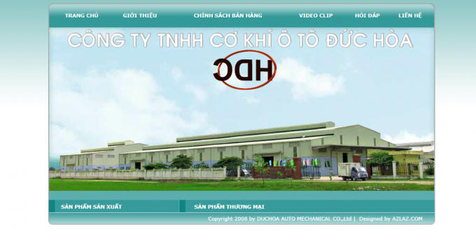 Website Công ty TNHH Cơ khí ô tô Đức Hòa.