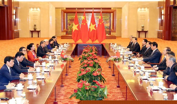 Quang cảnh hội đàm. (Ảnh: Trọng Đức/TTXVN)