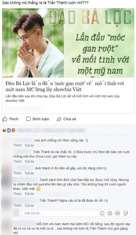 Dư luận đặt nghi vấn "người ấy" của Bá Lộc chính là MC Trấn Thành.