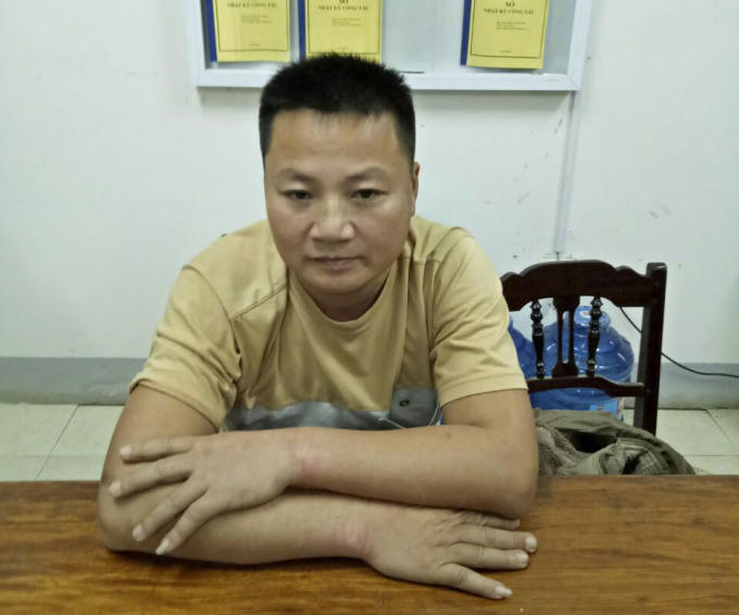 Đối tượng Cao Hồng Quân tại cơ quan Công an.