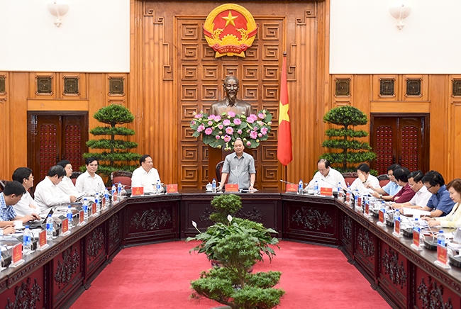 Thủ tướng Chính phủ Nguyễn Xuân Phúc tại buổi làm việc với lãnh đạo chủ chốt tỉnh Hải Dương.