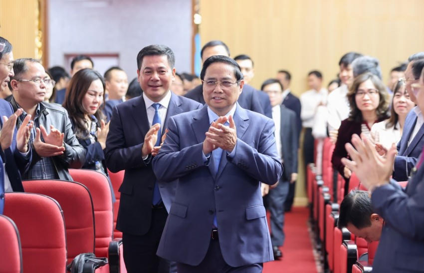 Thủ tướng Phạm Minh Chính dự hội nghị tổng kết ngành Công Thương. Ảnh: Nhật Bắc