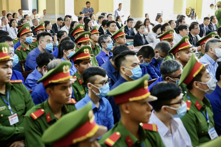 Các bị cáo tại phiên tòa