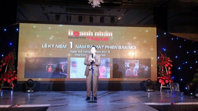 Tiến sỹ, nhà báo Đào Văn Hội - Tổng Biên Tập báo Pháp luật Việt Nam phát biểu tại buổi lễ kỷ niệm.