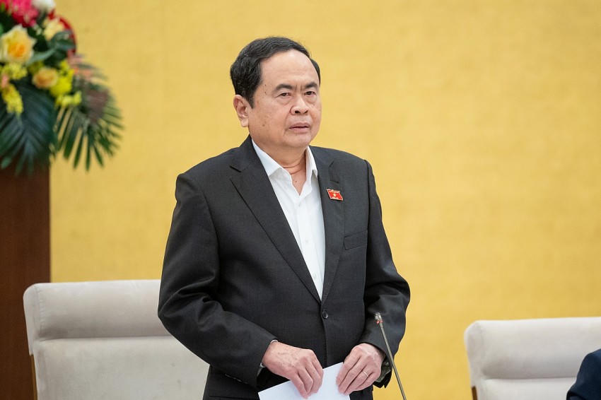 Chủ tịch Quốc hội Trần Thanh Mẫn cho biết tại kỳ họp thứ 9, Quốc hội sẽ ưu tiên xem xét, quyết định các vấn đề liên quan sắp xếp tổ chức bộ máy (Ảnh: Phạm Thắng).