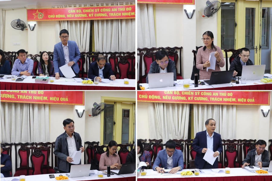 Các thành viên trong đoàn công tác nêu ý kiến đánh giá tại buổi làm việc.