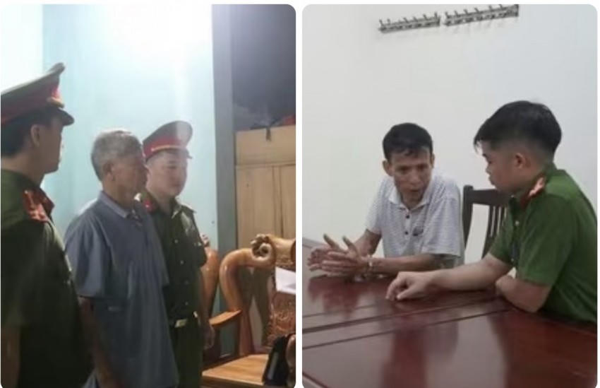 Cơ quan công an làm việc với 2 đối tượng Nguyễn Công Hợp và Nguyễn Văn Trường.
