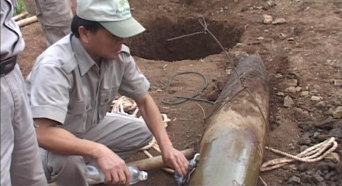 Lực lượng chức năng đã xử lý thành công quả bom.
