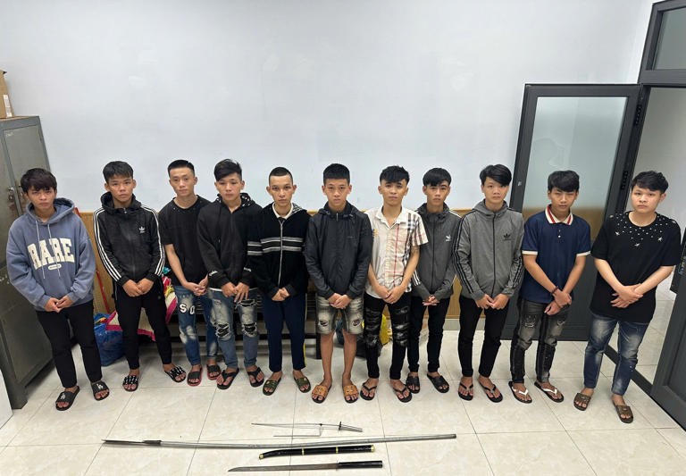 Nhóm đối tượng trong độ tuổi vị thành niên - Ảnh Công an Đà Nẵng.