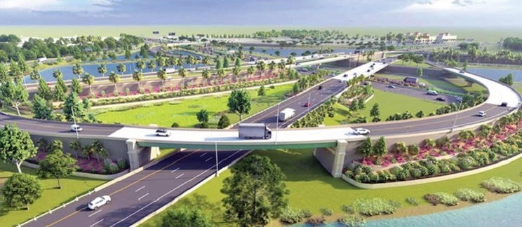 Phối cảnh một nút giao của dự án đường cao tốc Biên Hòa - Vũng Tàu.