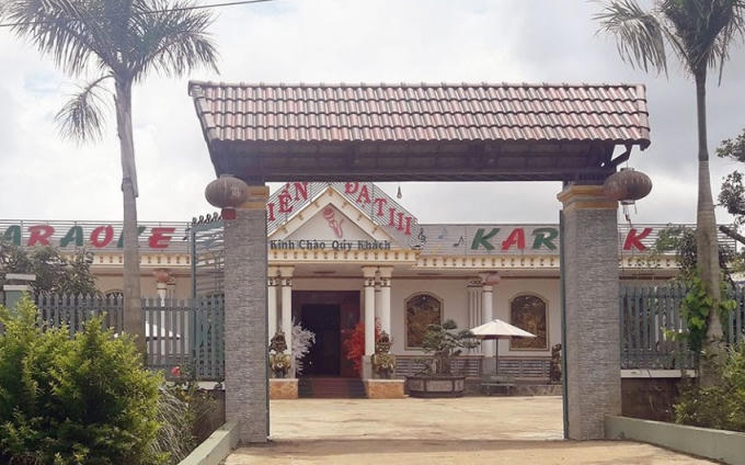 Quán Karaoke Tiến Đạt III, nơi xảy ra vụ việc. (Ảnh: Báo Đắk Nông điện tử)