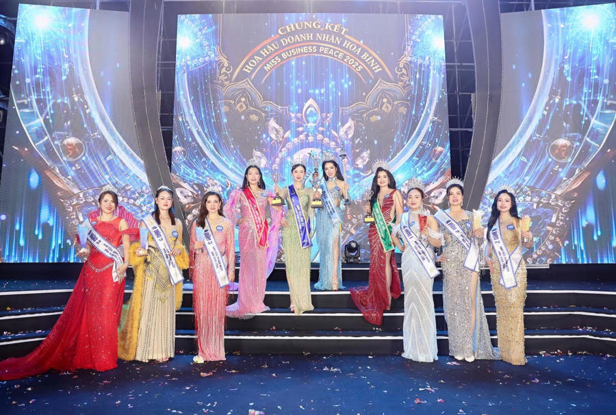 Top 10 người đẹp nhất vòng chung kết cuộc thi "Hoa hậu Doanh nhân Hòa bình - Miss Business Peace 2025".