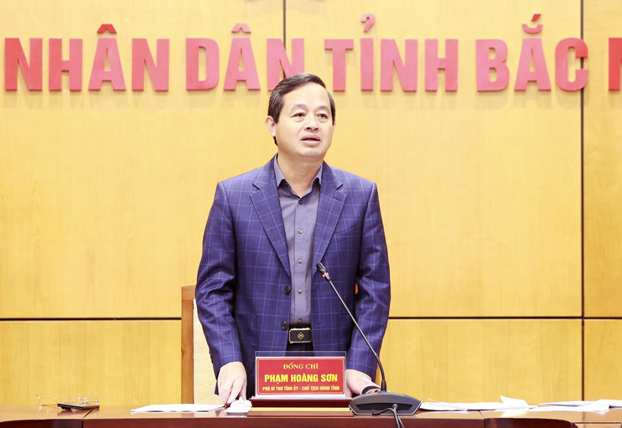 Chủ tịch UBND tỉnh Phạm Hoàng Sơn kết luận buổi làm việc.
