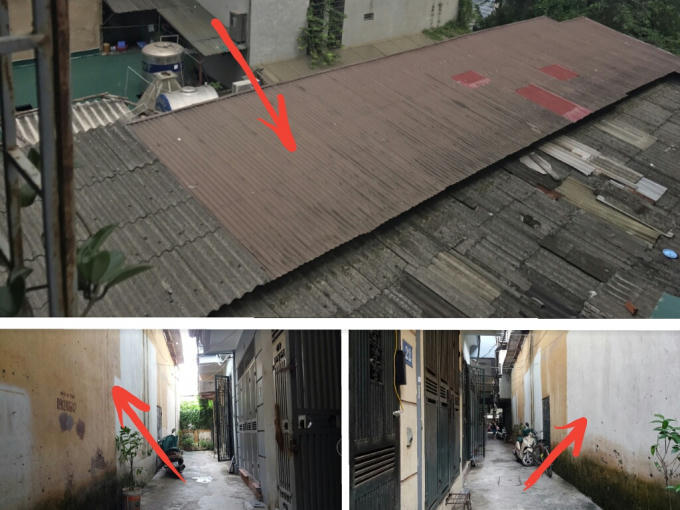 Cơ sở sản xuất Quyết Thắng (mũi tên đỏ) nằm lọt thỏm giữa cư dân đông đúc, hàng ngày gây tiếng ồn và gây ô nhiễm cho các hộ dân Tổ 21 Tân Mai.