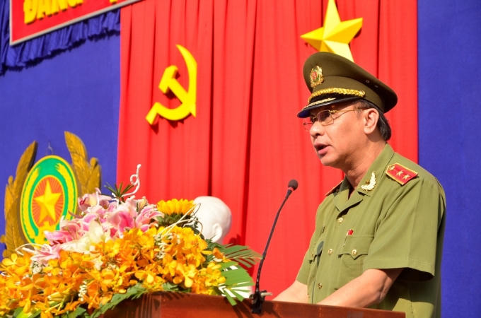 Trung tướng Lê Đông Phong - Giám đốc Công an TP. HCM phát biểu tại buổi lễ.