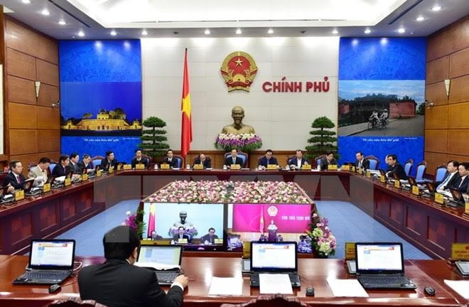 Toàn cảnh phiên họp trực tuyến Chính phủ.