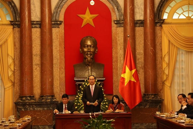 Chủ tịch nước Trần Đại Quang phát biểu.