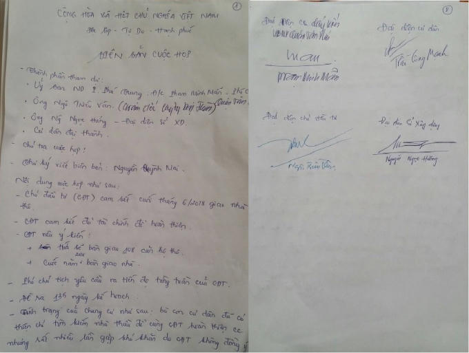 Biên bản cuộc họp ngày 24/3.