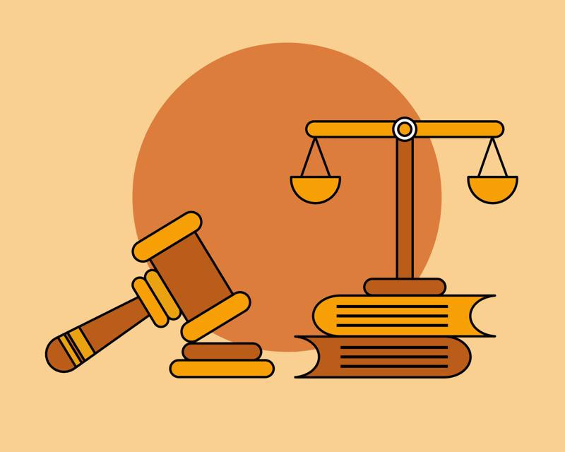 law-concept-there-are-many-books-and-scales-of-justice-in-cartoon-style-for-your-design-vector