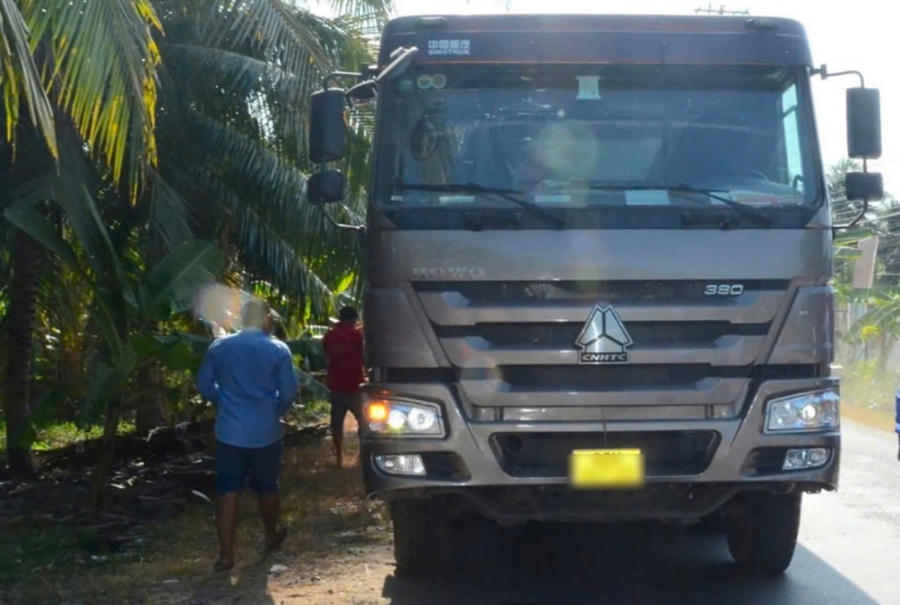 Ôtô tải vi phạm tải trọng thời điểm bị phát hiện.