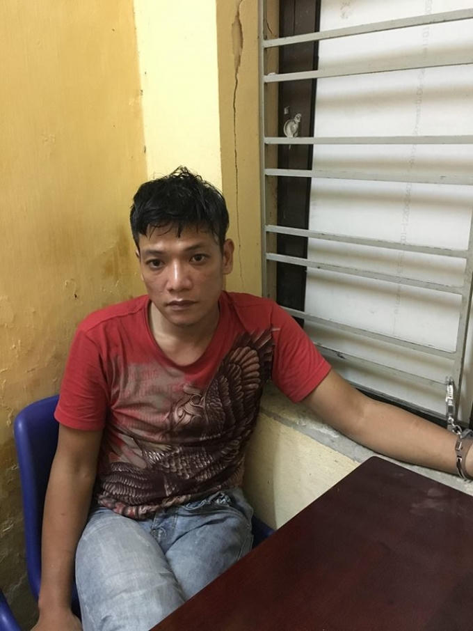 Lê Anh Tuấn tại cơ quan Công an.