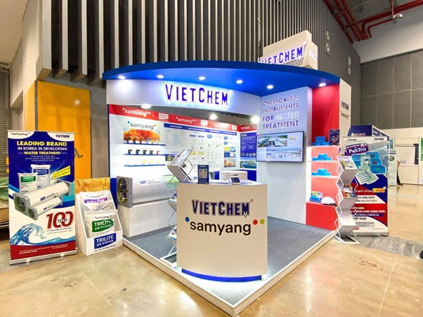 Gian hàng độc đáo có 1-0-2 của VIETCHEM tại Triển lãm Vietwater 2022.