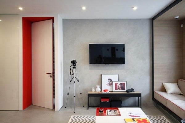 Căn hộ 56m2 đẹp mê hồn với sắc đỏ