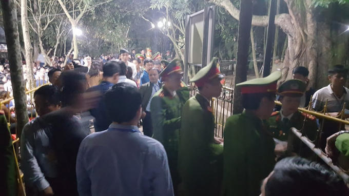 Lực lượng an ninh dày đặc tại Lễ Khai Ấn đền Trần