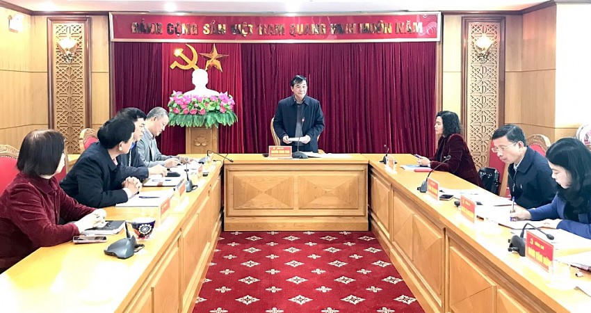 Kỳ họp lần thứ 30 ngày 20/1/2025 của Ủy ban Kiểm tra Tỉnh ủy Cao Bằng. (Ảnh: Báo Cao Bằng).