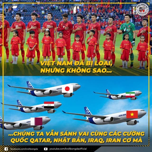 Dù bị loại nhưng U23 Việt Nam cũng không cần phải quá buồn bởi nhiều “ông lớn” khác của bóng đá châu Á cũng đã bị loại ngay từ vòng bảng (Ảnh: Troll bóng đá)