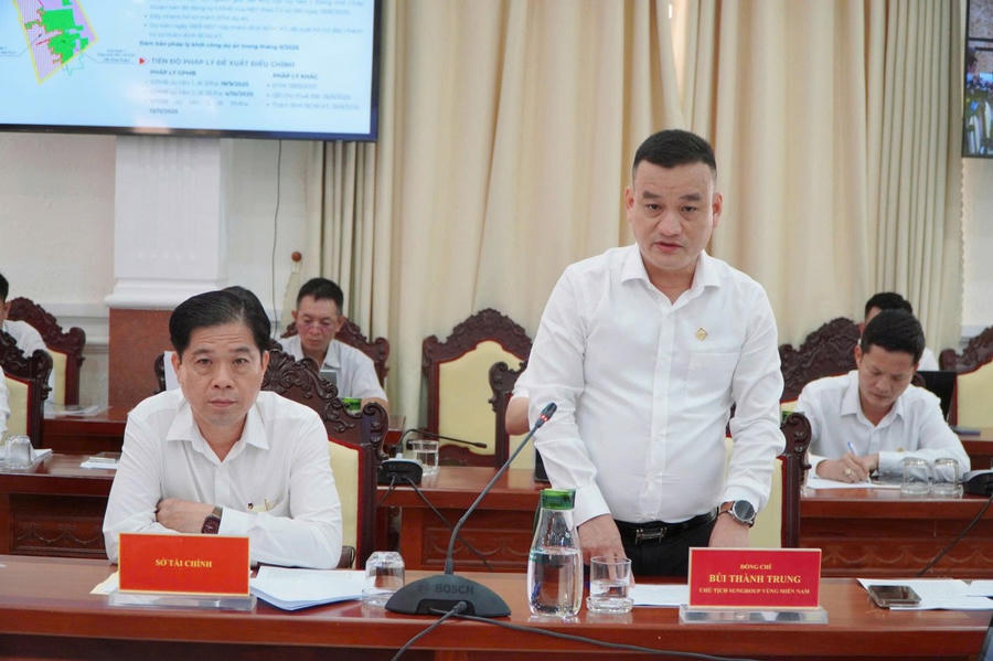 Ông Bùi Thành Trung, Chủ tịch Sun Groupvùng miền Nam phát biểu tại buổi làm việc