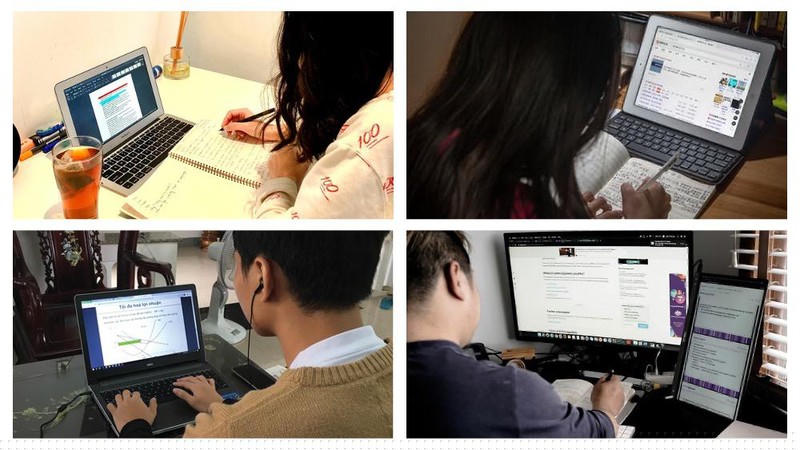 Nhiều du học sinh Việt Nam nhập học online tại nhà để tiếp tục chương trình đào tạo còn dang dở ở nước ngoài.