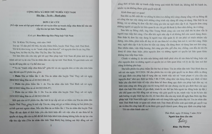 Sắp xét xử vụ án tranh chấp chia thừa kế tài sản tại Thái Bình: Cần một bản án khách quan, công tâm!