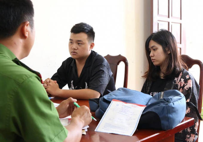 2 đối tượng Phương và Kiên tại cơ quan CSĐT.
