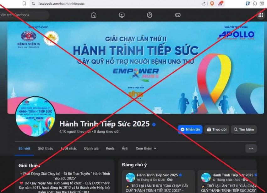 Trang faebook lừa đảo, có tích xanh.