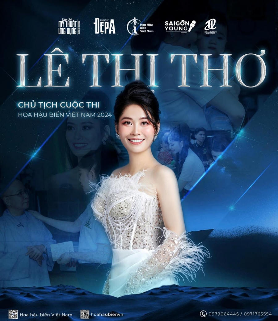Th.s, Hoa hậu Lê Thị Thơ Chủ tịch cuộc thi Hoa Hậu Biển Việt Nam 2024.