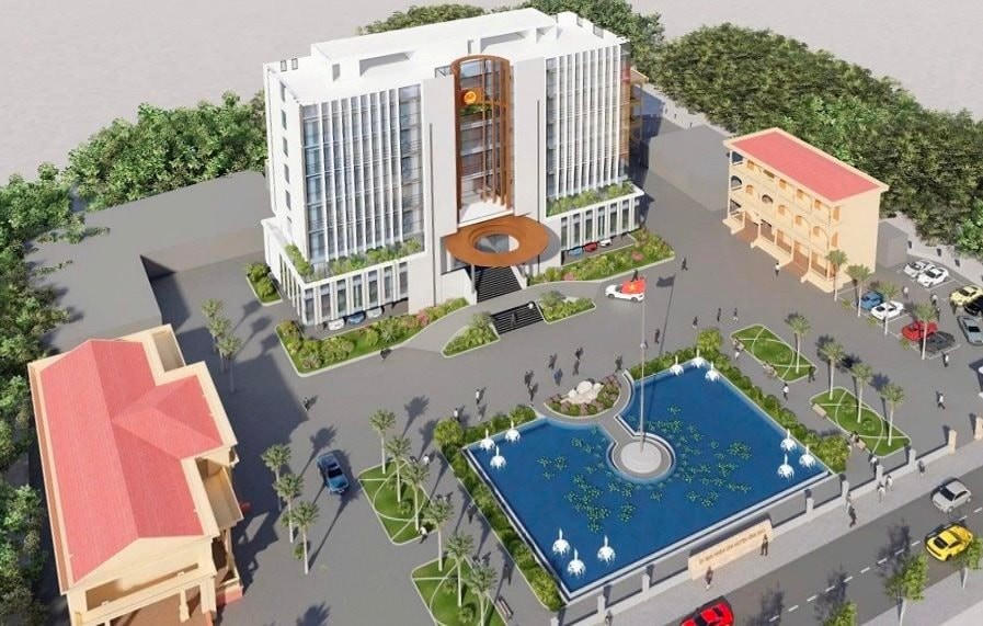 Phối cảnh trụ sở HĐND và UBND huyện Vĩnh Bảo có tổng mức đầu tư hơn 163,5 tỉ đồng.
