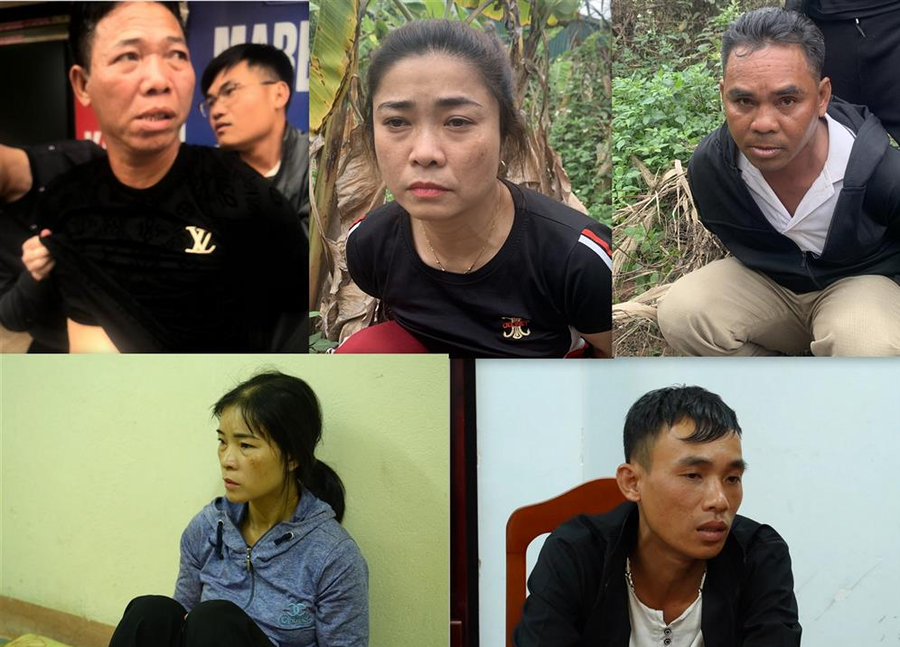Chân dung nhóm các đối tượng tàng trữ, mua bán, vận chuyển trái phép chất ma túy bị bắt giữ (Ảnh: Bộ Công an).