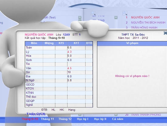 Sổ điểm điện tử của Sở GD&amp;ĐT TP Hồ Chí Minh đã thực hiện trước đây.