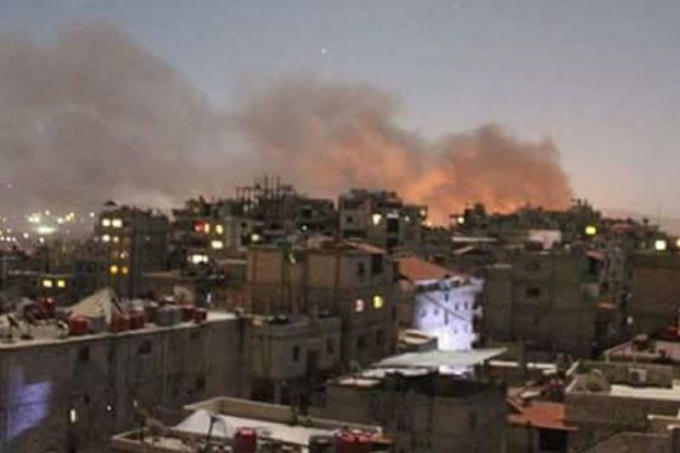 Xảy ra nhiều tiếng nổ lớn ở thủ đô Syria sáng 2.9. Ảnh: Twitter.