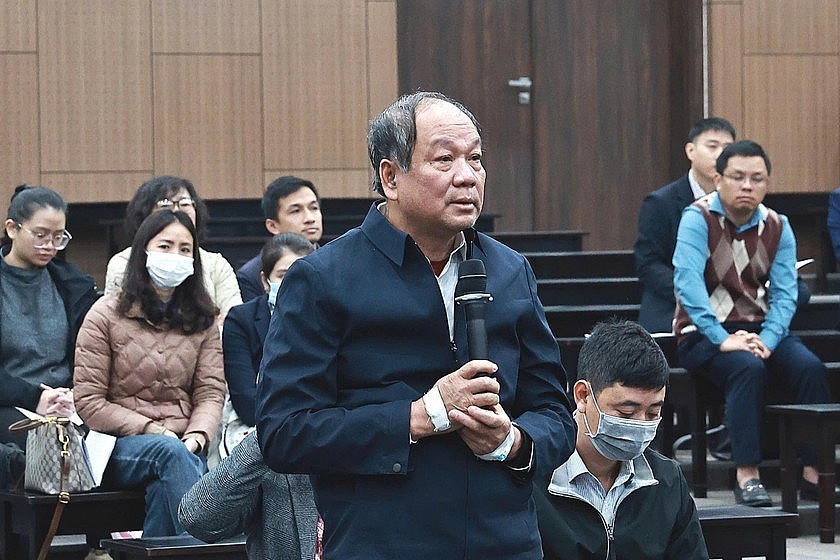 Cựu Bộ trưởng Mai Tiến Dũng tại phiên tòa.