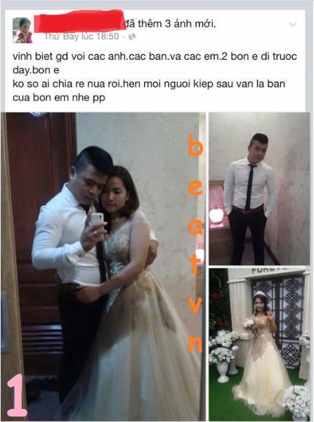 Cặp đôi chụp ảnh, nói lời từ biệt trên facebook (ảnh Beatvn).