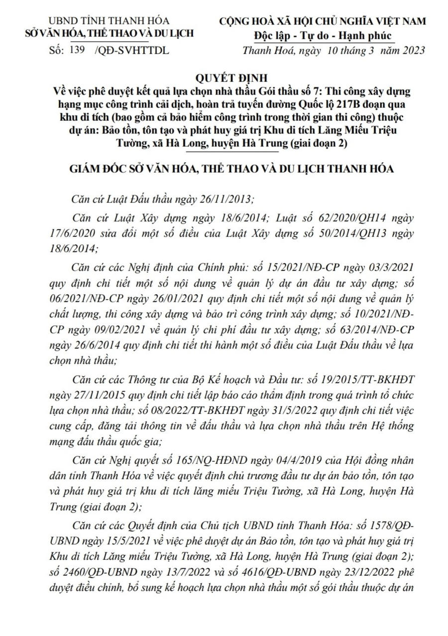 Quyết định phê duyệt kết quả lựa chọn nhà thầu Gói thầu số 7.
					
				
			
			Quyết định phê duyệt kết quả lựa chọn nhà thầu Gói thầu số 7.