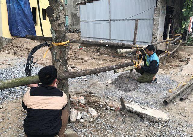 UBND xã Đức Lý đã tiến hành rào chắn, cắm biển cảnh báo nguy hiểm để tránh người hiếu kỳ vào khu vực này xem