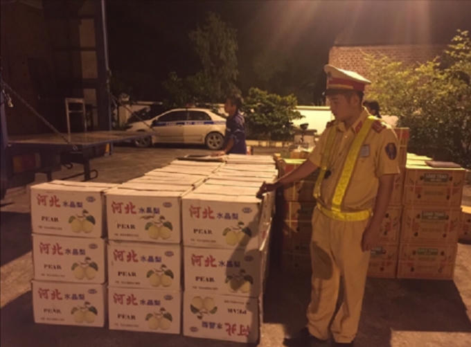 Toàn bộ hơn 7 tấn hoa quả không rõ nguồn gốc bị thu giữ.